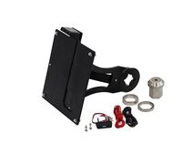 Soporte lateral para matrícula de 180 x 200 mm, ajustable, incluye certificado de piezas, compatible con portamatrículas HD Harley Davidson Slim FLSL (2018-)