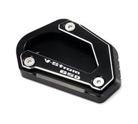Soporte Lateral Placa Pata De Caballete Lateral Motocicleta para Suzuki V-strom650 V-strom650XT DL650 2004-2022 Placa De Soporte Extensión De Pata De Cabra Extensión Kickstand(Negro)