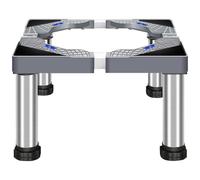 Soporte Lavadora con 4 Pies, Base Ajustable para Lavadora, Ancho Ajustable 40-60cm, Altura 18-21cm, Base Ajustable Multifuncional para Frigorífico, Lavadora, Electrodomésticos, Gris