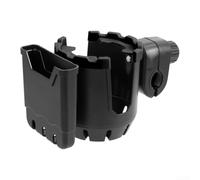 Soporte ligero 2 en 1 para bebidas con soporte para teléfono para cochecitos, scooters y bicicletas, mantente organizado mientras te mueves (negro)