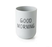 Soporte ligero para cepillo de dientes para vaso de baño, Good Morning (gris)
