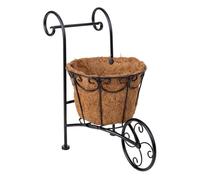 Soporte macetero carro negro de medidas: 26x16x35,50h cm