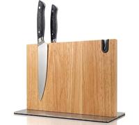 Soporte magnético cuchillos cocina XL con afilador integrado Porta cuchillos magnético hecho en madera maciza Imán para cuchillos con afilador Soporte cuchillos cocina Taco cuchillos (Roble)