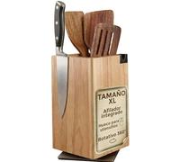 Soporte magnético cuchillos rotativo 360º XL con afilador integrado Soporte cuchillos magnetico hecho en madera maciza Soporte cuchillos cocina Soporte magnetico cuchillos Taco cuchillos cocina