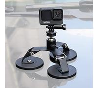 Soporte magnético de cámara de acción para GoPro, soporte magnético de metal resistente con cabezal de bola de trípode de 360 grados compatible con GoPro Hero 12/11/10/9/8 negro, DJI Osmo Action 4/3 y