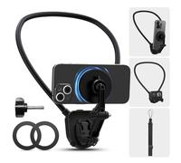 Soporte Magnético de Cuello para Teléfono,POV/Vlog Soporte Cuello Telefono con Clip,Brazo Extensible Smartphone Soporte Magnético con Extra Correa de Sujeción para los Teléfono Serie de Acción Osmo
