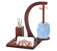 Soporte magnético de lana de madera, carrete de lana giratorio, soporte para rollos de hilo Yarn Winder, soporte para rollos de lana, soporte de lana doble para regalos de ganchillo y accesorios de