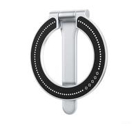 Soporte magnético de metal plegable de 360° para selfies y vlogging, soporte de escritorio portátil gris (luz de luna)
