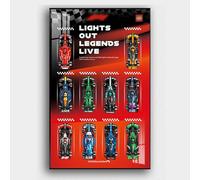 Soporte magnético de pared para Lego Speed Champions 10 en 1 F1 Super - Rennwagen 77242,77243,77244 - 77251,80 x 50 cm para Lego 66802 Auto Wandhalterung(Sin modelo) (sin luz-A)