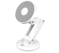 Soporte magnético fuerte para teléfono con soporte plegable ajustable para un posicionamiento seguro y estable del teléfono en tableros y escritorios del vehículo (blanco)