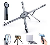Soporte magnético multifuncional 4 en 1, soporte magnético giratorio de aleación creativa, soporte magnético plegable para teléfono, soporte portátil de altura ajustable, rotación de 360° para