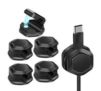 Soporte magnético para cables, organizador de cables magnéticos, organizador de alambre para escritorio, juego de 6 organizaciones de cables, clip de gestión de cables para escritorio, hogar, mesita