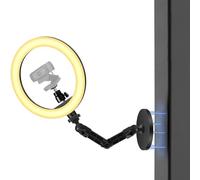 Soporte magnético para cámara web con anillo de luz, luz selfie de 10 pulgadas con soporte magnético giratorio de pared compatible con cámaras web Logitech C920x StreamCam C930e C922s C925e C615