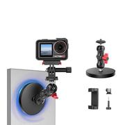 Soporte magnético para cámaras deportivas y teléfonos, soporte magnético flexible para trípode, envuelto en silicona, cabezal de bola doble, base de 66 mm