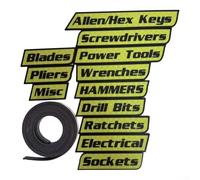 Soporte magnético para herramientas para garaje y taller con caja de almacenamiento portátil con etiquetado transparente para un fácil inventario y organización de herramientas (amarillo, 12 piezas)