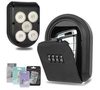 Soporte magnético para llaves debajo del coche, oculta una llave en el exterior con caja de bloqueo de combinación, caja de seguridad reajustable con 5 imanes fuertes, caja magnética anticaídas para