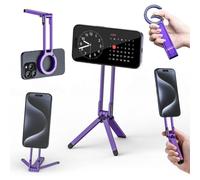 Soporte magnético para móvil universal con clip mosquetón, aluminio, 360° rotación
