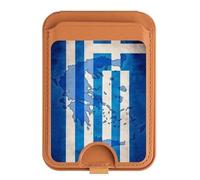 Soporte magnético para tarjetas con diseño de mapa de Grecia, bandera de fútbol, para iPhone 16, 15, 14, 13 Pro Max, multicolor