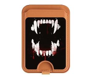 Soporte magnético para tarjetas de vampiro Teeth Bloodstain para iPhone 16, 15, 14, 13 Pro Max, multicolor
