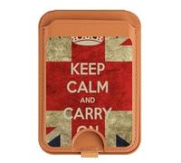 Soporte magnético para tarjetas Keep Calm and Carry On para iPhone 16, 15, 14, 13 Pro Max, multicolor