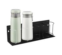 Soporte magnético para tazas, soporte magnético para botellas de 6 x 4 pulgadas, estante de metal fuerte, almacenamiento vertical de bebidas, función de organizador lateral de refrigerador, soporte de
