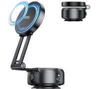 Soporte magnético para teléfono de coche con succión al vacío, soporte magnético eléctrico plegable ajustable para iPhone 12-16, espejo/vidrio/pantalla/superficie lisa sin porosa (no carga el