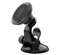 Soporte magnético para teléfono de coche con ventosa, soporte de alineación automática para dispositivos móviles, soporte ABS negro (redondo)