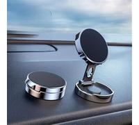 Soporte magnético para teléfono de coche, soporte magnético plegable de aleación, 2 placas de metal, rotación de 360°, apto para iPhone 16, 15 Pro Max Plus 14, 13, 12 Mini, y Samsung S24, S23, S22