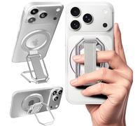 Soporte magnético para teléfono MagSafe, soporte de anillo extraíble con correa de soporte para los dedos para iPhone 16 Pro Max 15 14 13 12, soporte 4 en 1 para visualización manos libres en casa
