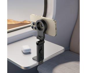 Soporte magnético para teléfono móvil de viaje para aviones, para mesa y respaldo, negro.