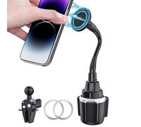 Soporte magnético para teléfono para coche, compatible con MagSafe, soporte magnético seguro, base expandible mejorada de estabilidad, cuello de cisne reforzado flexible, funciona con iPhone, Galaxy