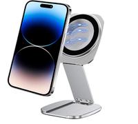 Soporte magnético para teléfono - Plegable giratorio, ajustable 360 Swivel Arm, Strong Magnetic Grip, Hands Free Viewing for Desk Car Gym Gold Travel, Phone and Tablet Holder, 2,76 x 2,36 x 0,39