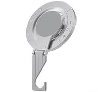 Soporte magnético para teléfono, rotación de 360 grados y conversión de gancho para teléfonos inteligentes, aleación de zinc y base magnética N52 de 5,5 x 4,5 cm (plata)