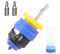 Soporte magnético para tornillos de profundidad ajustable, 2 brocas de repuesto para paneles de yeso, conversión de taladro de impacto eléctrico en pistola atornilladora, azul