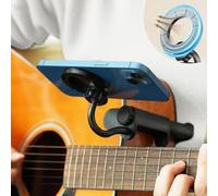 Soporte magnético Plus para teléfono de guitarra, brazo giratorio ajustable, ajuste universal para partituras digitales, videos de enseñanza, transmisión en vivo y grabación (negro)