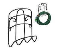 Relaxdays Soporte de mangueras de pared negro