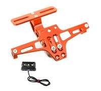 Soporte Matrícula Motocicleta para CFMOTO 650MT 650NK 400NK GT Motocicleta Trasera Ajustable Soporte para Matrícula Luz LED(Orange)
