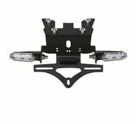 Soporte matrícula Motocicleta para CRF 1100L Soporte Matrícula Motocicleta Africa Twin Eliminador Guardabarros Trasero Portamatrículas Intermitentes para LED(Frame Lamp-Black1)