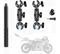 Soporte mejorado para cámara de 360 grados con doble abrazadera y palo selfie ajustable de cinco niveles, montaje de motocicleta para Insta360 X4 X3 X2 ONE RS Ace Pro Ace Hero 12/11/10 Moto Kit