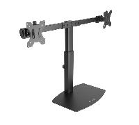 TOOQ DB1727TN-B - Soporte de Mesa Giratorio, inclinable para 2 Pantallas de 17" a 27", 6 kg Peso por Brazo, Color Negro