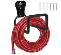 Soporte met lico para manguera de jard n PeoMev: resistente, para pared, para exteriores, carrete de manguera resistente, ganchos para manguera.