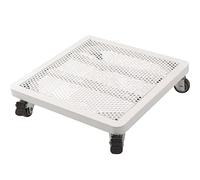 Soporte metálico de 40 cm con Ruedas para macetas de Interior/Exterior. Base Cuadrada Grande Blanca con Ruedas para facilitar el traslado de Las Plantas.
