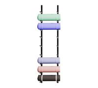 Soporte metálico para esterillas de Yoga - Estante de Pared para Rodillos de Espuma y esterillas de Ejercicio, solución de Almacenamiento de Hierro de 9 Niveles para el hogar, Estudio y Club