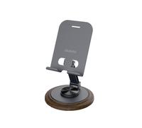 Soporte metálico para teléfono con rotación de 360 grados - gris