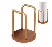 Soporte metálico resistente para vajilla con base de madera | dispensador de para encimera para cocina esquina estudio tienda de bebidas sala de descanso mesa