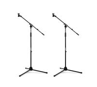 Vonyx MS10 Pack 2 Soportes de Micrófono con Jirafa Ajustable 110-230 cm Incluye Pinzas y Adaptadores Base Trípode Plegable Rosca 3/8 Soporte Micrófono para Estudio Directo Ensayo Escenario