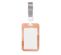 Soporte minimalista de plástico duro para tarjetas de identificación, diseño de amanecer sobre las colinas del desierto, protector de etiqueta de nombre para enfermeras y oficina