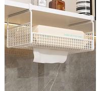 Soporte minimalista para caja de pañuelos montado en la pared para almacenamiento debajo del gabinete con construcción de hierro resistente a la corrosión y diseño de dispensación de pañuelos suaves