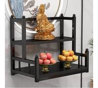 Soporte Moderno de Puja de Meditación de Mesa de Tributo de Altar de Santuario Montado en la Pared de Madera, Estante de Exhibición Chino de la Estatua de Fengshui Mesa de Pooja de Ofrenda de Buda