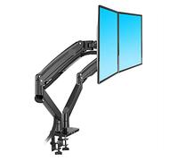 Soporte Monitor, Aluminio 22-32 pulgadas Dual LCD LED Monitor Mount Gas Spring Arm Full Motion Monitor Holder Support Load 3-12kgs cada uno(Nero)